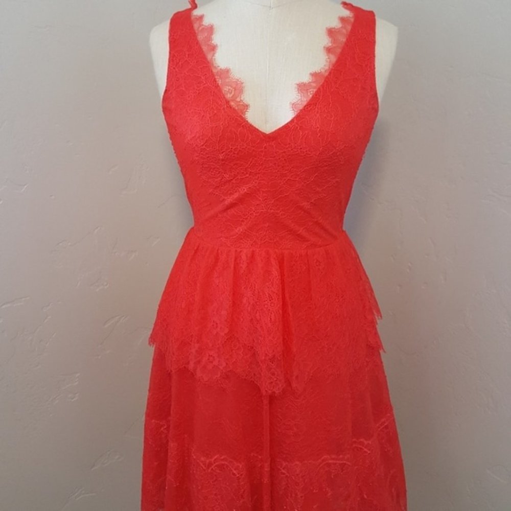 BCBG MaxAzria Bright Poppy Willa Lace Dress - S